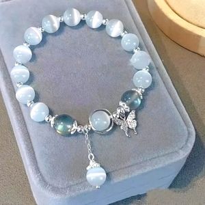 Synthetic Opal Stone Butterfly Bracelet